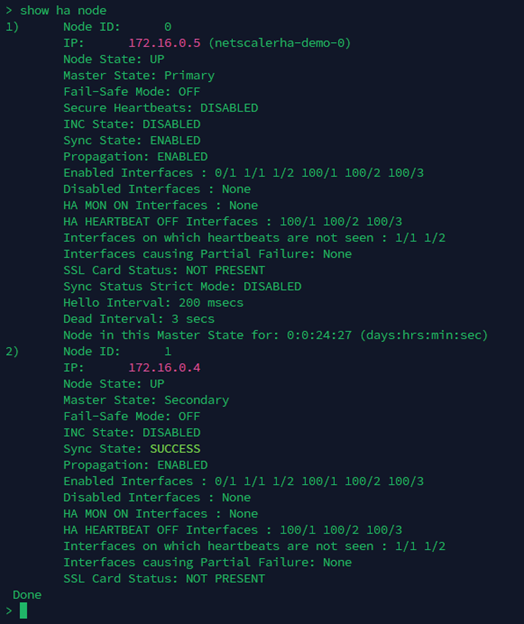 Verify HA node status