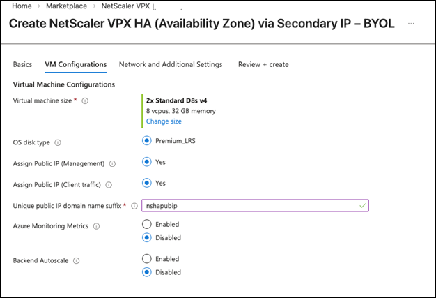 Virtual machine settings