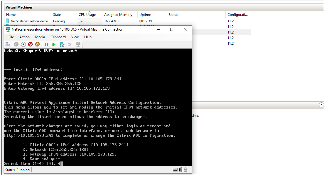 Hyper-V console