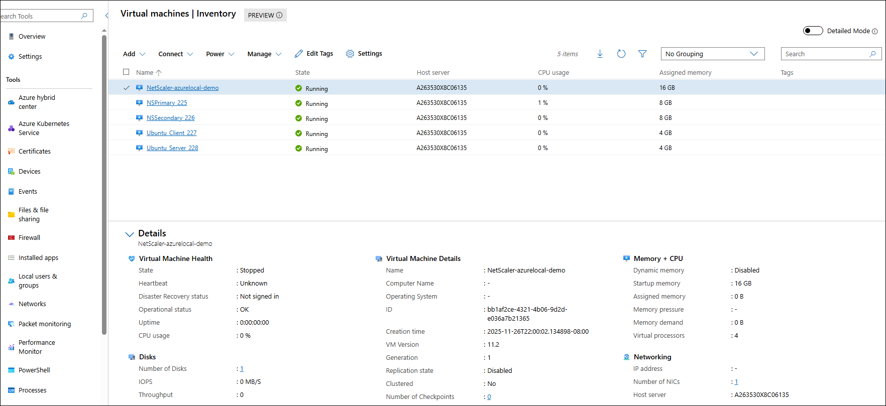 Monitor VM